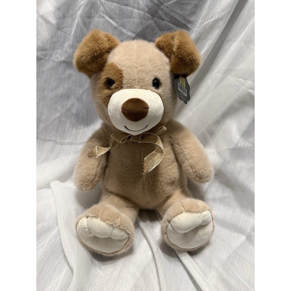 NWT Soft Brown Puppy Dog 13" Stuffed Animal Plush Doll Toy Patch Hobby Lobby